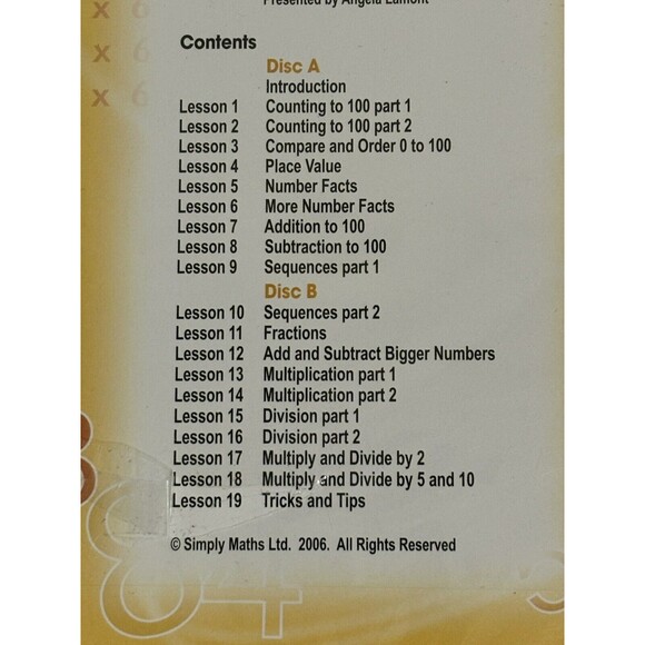 Simply Maths Part 1 Vol 2 DVD Simply Maths Study Program Brand New/Sealed 2007 - Picture 3 of 4